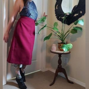 Pinstripe Maroon Skirt